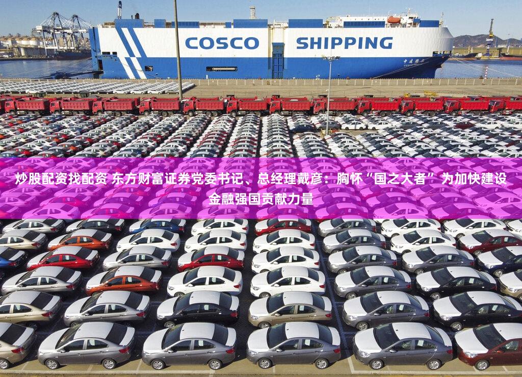 炒股配资找配资 东方财富证券党委书记、总经理戴彦:胸怀“国之大者” 为加快建设金融强国贡献力量